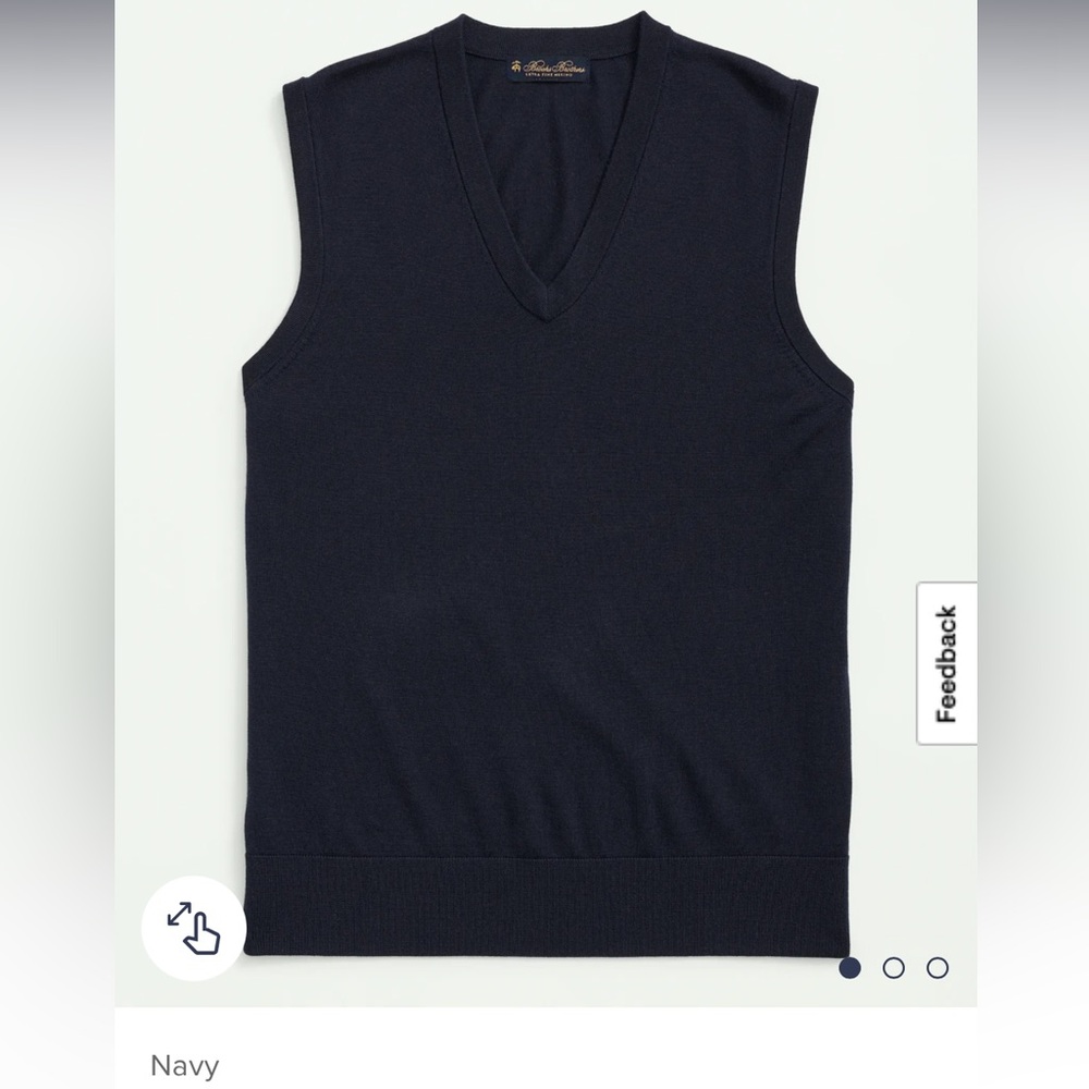 Brooks Brothers Men's Dark Blue V-Neck Sweater Vest